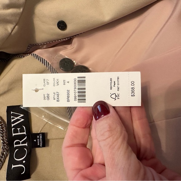 J. Crew Tan Trench Coat - Picture 3 of 8